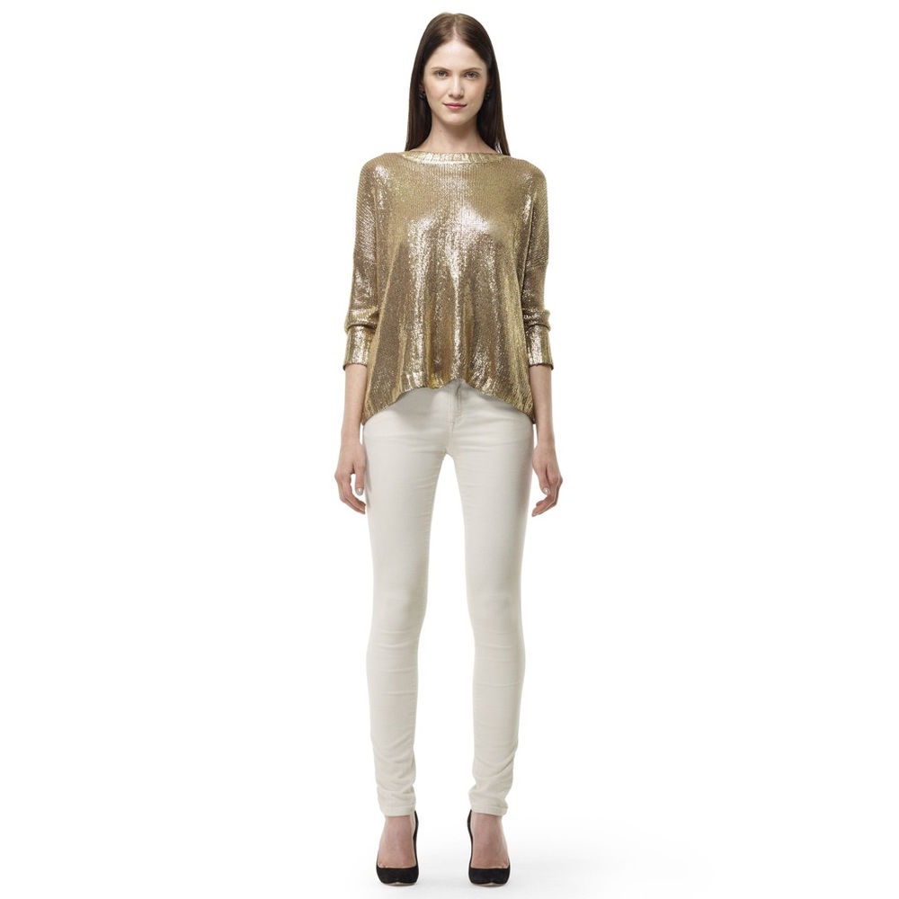 Club Monaco Metallic Gold Knit